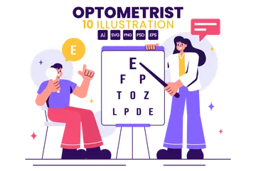 Optometrista profissional Pacote de Ilustrações