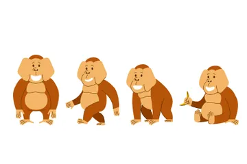 Orangutan Illustration Pack