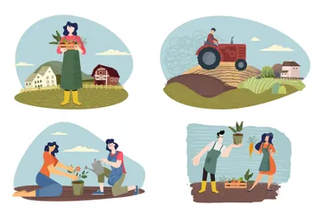 Organic Farming Illustration Pack