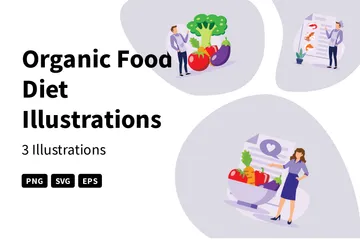 Organic Food Diet Illustration Pack