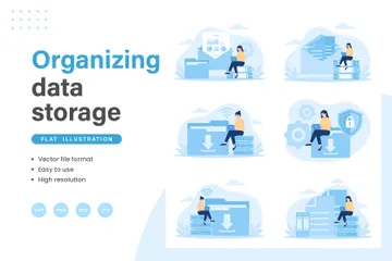 Organisieren der Datenspeicherung Illustrationspack