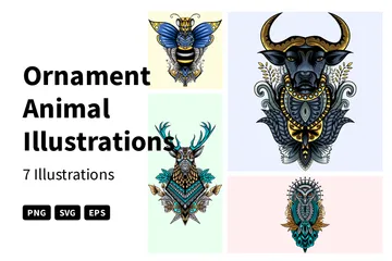 Ornament Animal Illustration Pack