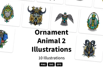 Animal ornamental 2 Paquete de Ilustraciones
