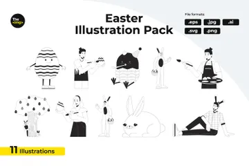 Ostern Ostern feiern Illustrationspack