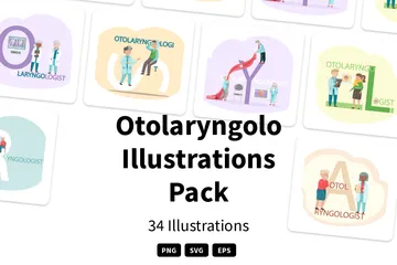 Oto-rhino-laryngologiste Pack d'Illustrations