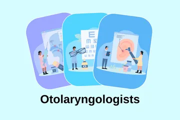 Oto-rhino-laryngologistes Pack d'Illustrations