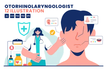 Otorhinolaryngologique Pack d'Illustrations