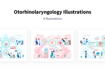 Otorrinolaringología Paquete de Ilustraciones