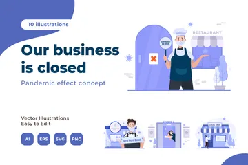 Our Business Is Closed Illustration Pack