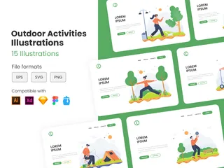 Outdoor Activities Illustration Pack