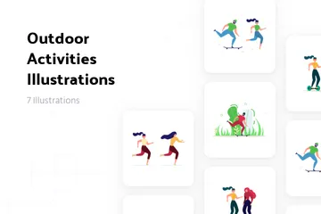 Outdoor-Aktivitäten Illustrationspack