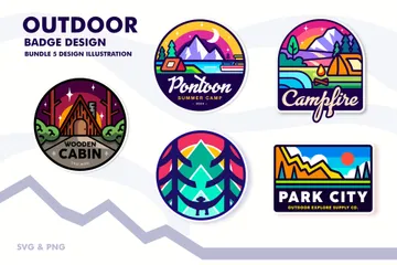 Outdoor Badge Illustration Pack