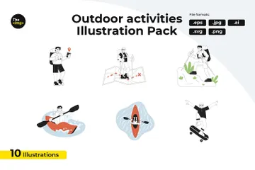 Outdoor Sports Activities Illustration Pack