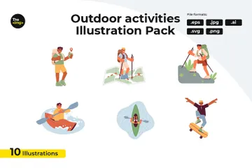 Outdoor Sports Activities Illustration Pack