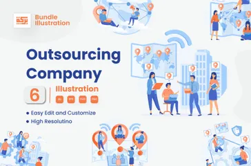 Outsourcing Company Illustration Pack