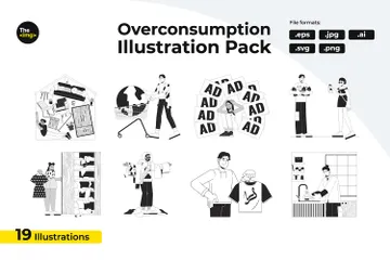 Overconsumption Problem Illustration Pack