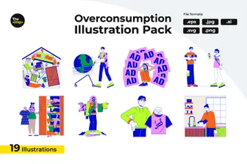 Overconsumption Problem Illustration Pack