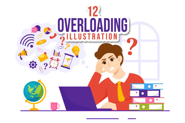 Premium Overloading Illustration pack from Business Illustrations