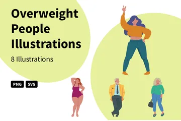 Overweight People Illustration Pack