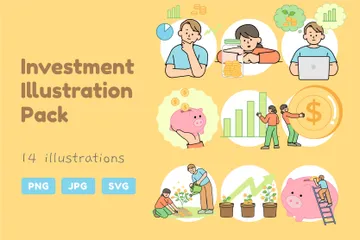 Pack d'illustrations d'investissement Pack d'Illustrations