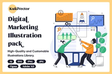 Pack d'illustrations marketing numérique Pack d'Illustrations