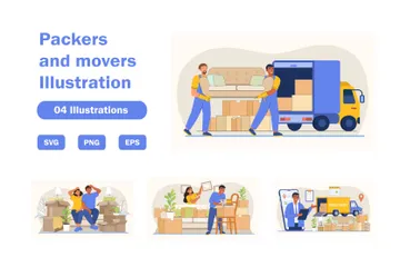 Packers And Movers Illustration Pack