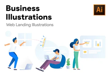 Negócios e startups Pacote de Ilustrações