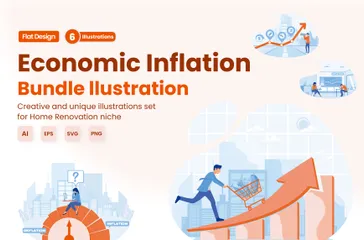 Pacote de inflação econômica Illustration Pack