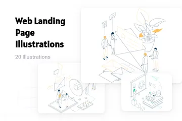 Page de destination Web Illustration Pack