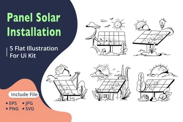 Paneles solares Paquete de Ilustraciones