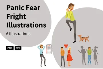 Panic Fear Fright Illustration Pack