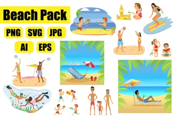 Paquete de playa Paquete de Ilustraciones