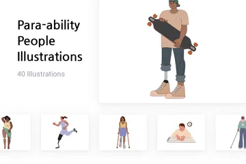 Menschen mit Behinderung Illustrationspack