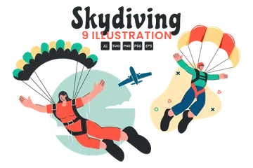 Sport de parachutisme Pack d'Illustrations