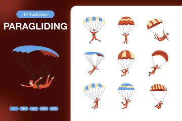 Paragliding Illustration Pack