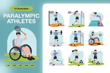 Paralympic Athletes Illustration Pack