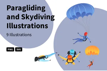 Parapente e paraquedismo Illustration Pack