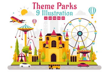 Parc d'attractions Pack d'Illustrations