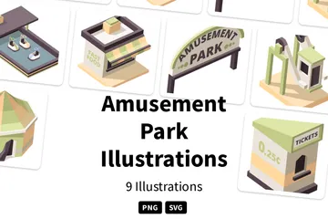 Parc d'attractions Pack d'Illustrations