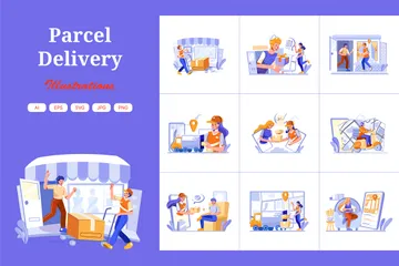 Parcel Delivery Illustration Pack