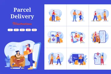 Parcel Delivery Illustration Pack