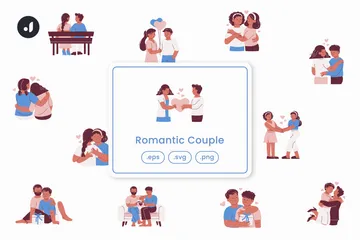 Pareja romantica Paquete de Ilustraciones