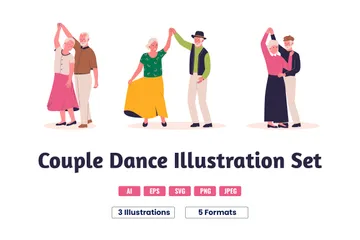 Baile de parejas mayores Paquete de Ilustraciones