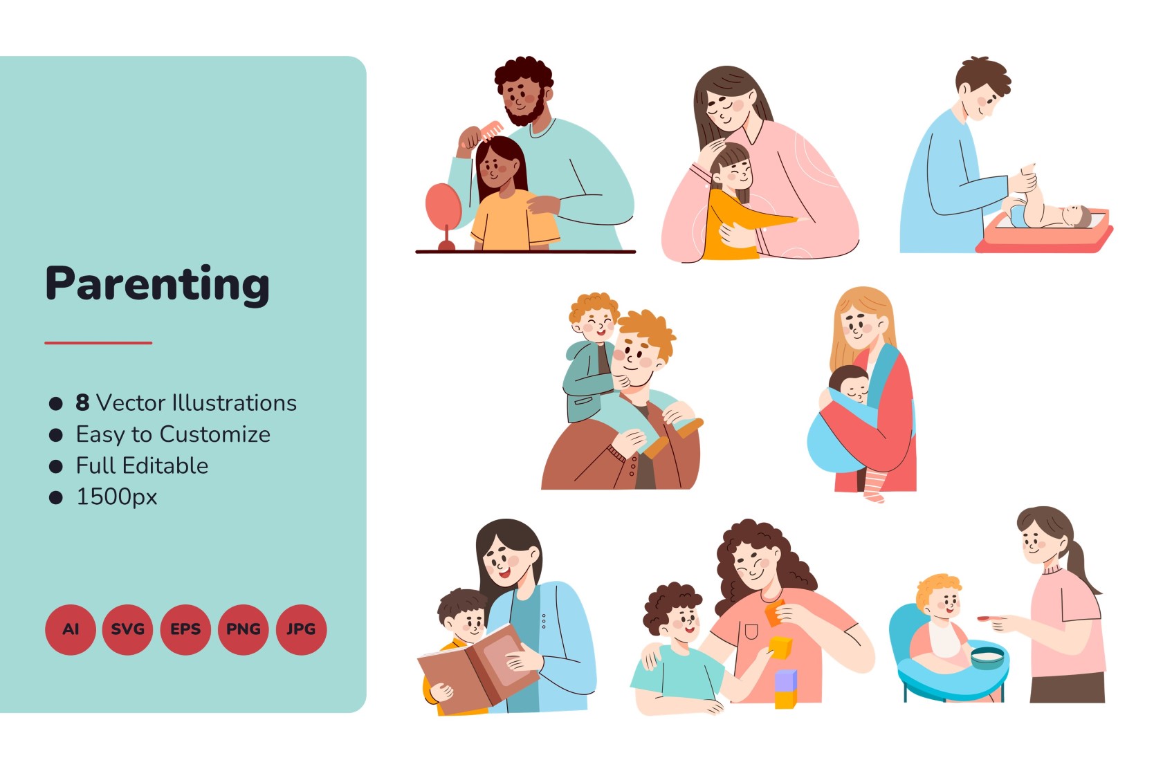 Premium Parenting Illustration pack from People Illustrations