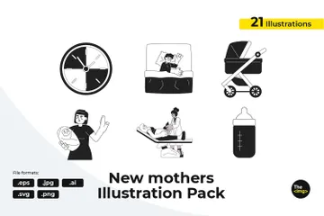 Parents avec enfants Pack d'Illustrations