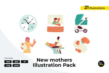 Parents avec enfants Pack d'Illustrations