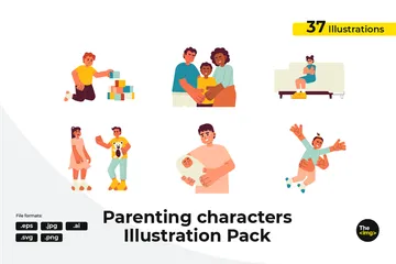 Parents Children Illustration Pack