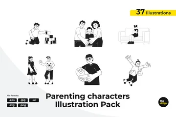 Parents Children Illustration Pack