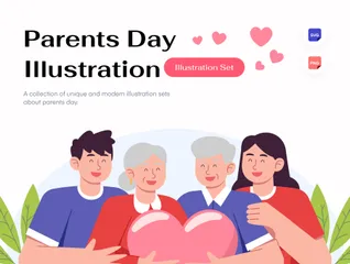 Parents Day Illustration Pack