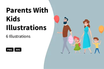 Parents With Kids Illustration Pack